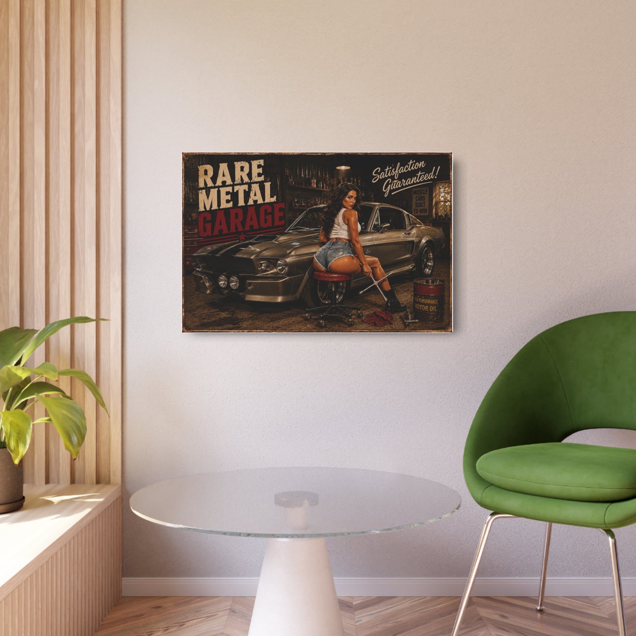 "1967" Rare Metal Pinup Garage Sign 30" x 20"