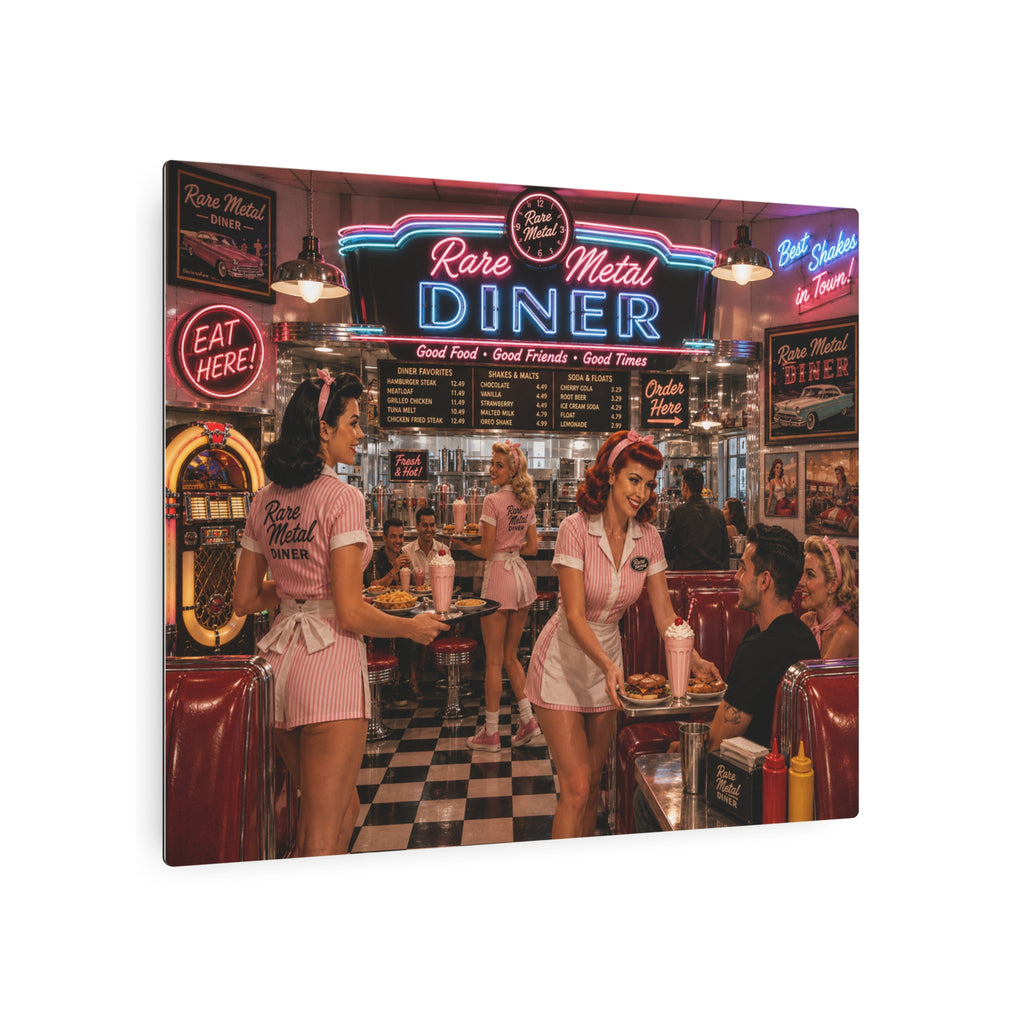 Rare Metal Neon Diner Metal Sign 20" x 16"