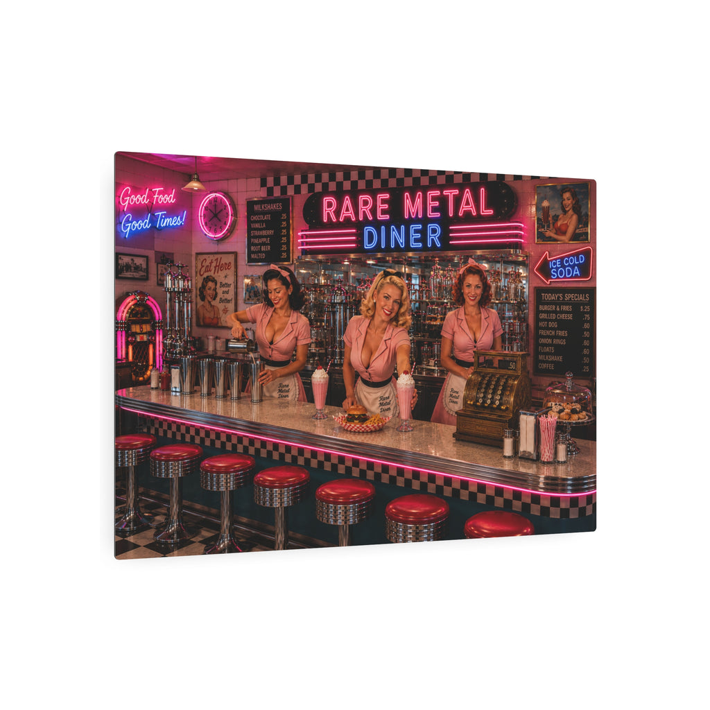 Rare Metal Neon Diner Metal Sign "Oversized"