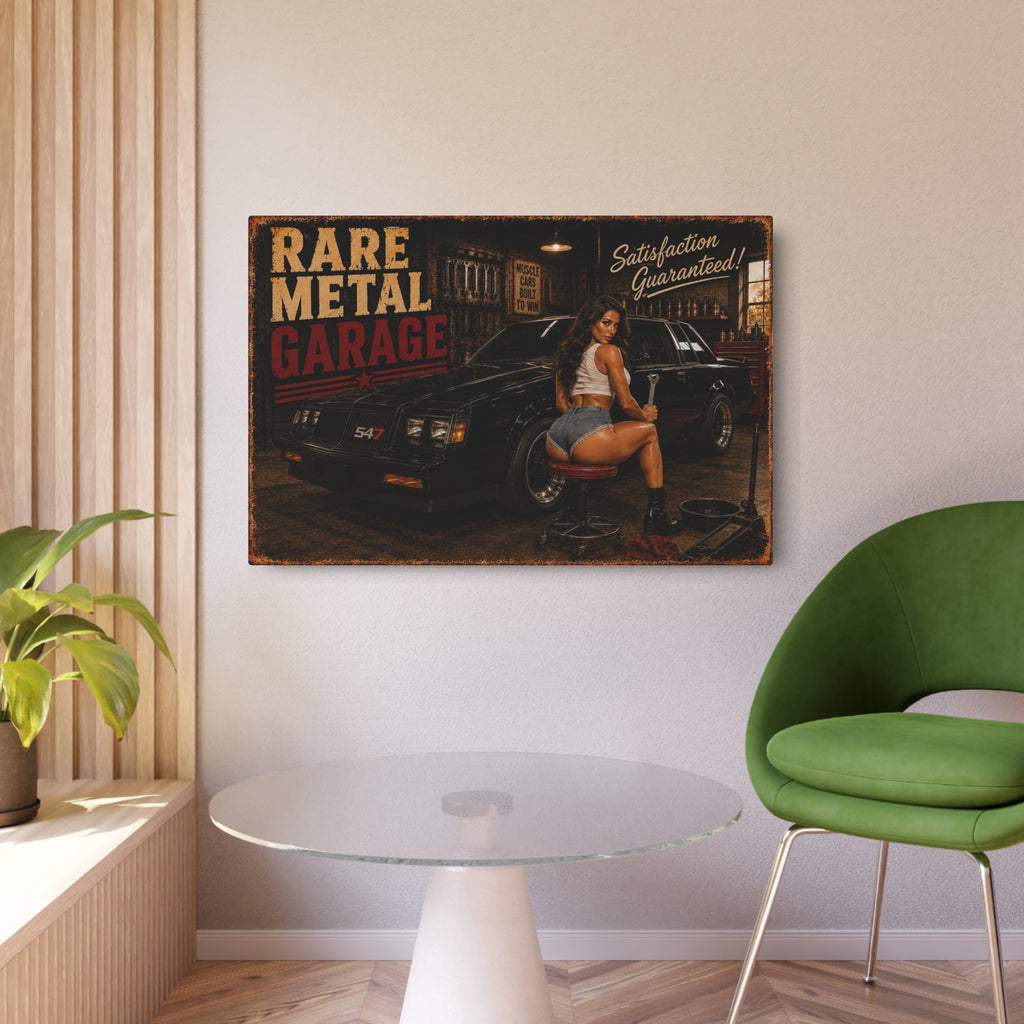 Rare Metal Garage Sign – Turbo Buick GNX Pinup Metal Wall Art | Garage Decor | Oversized