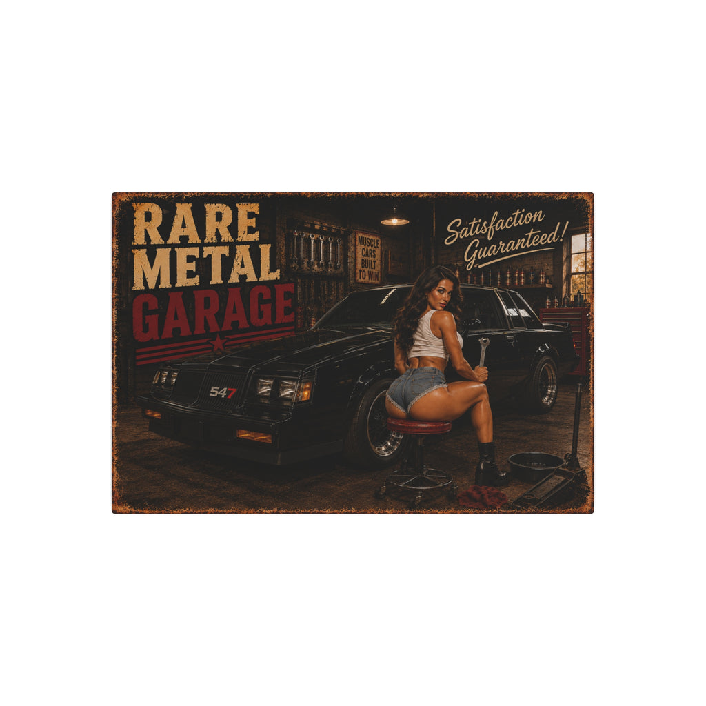 Rare Metal Garage Sign – Turbo Buick GNX Pinup Metal Wall Art | Garage Decor | Oversized