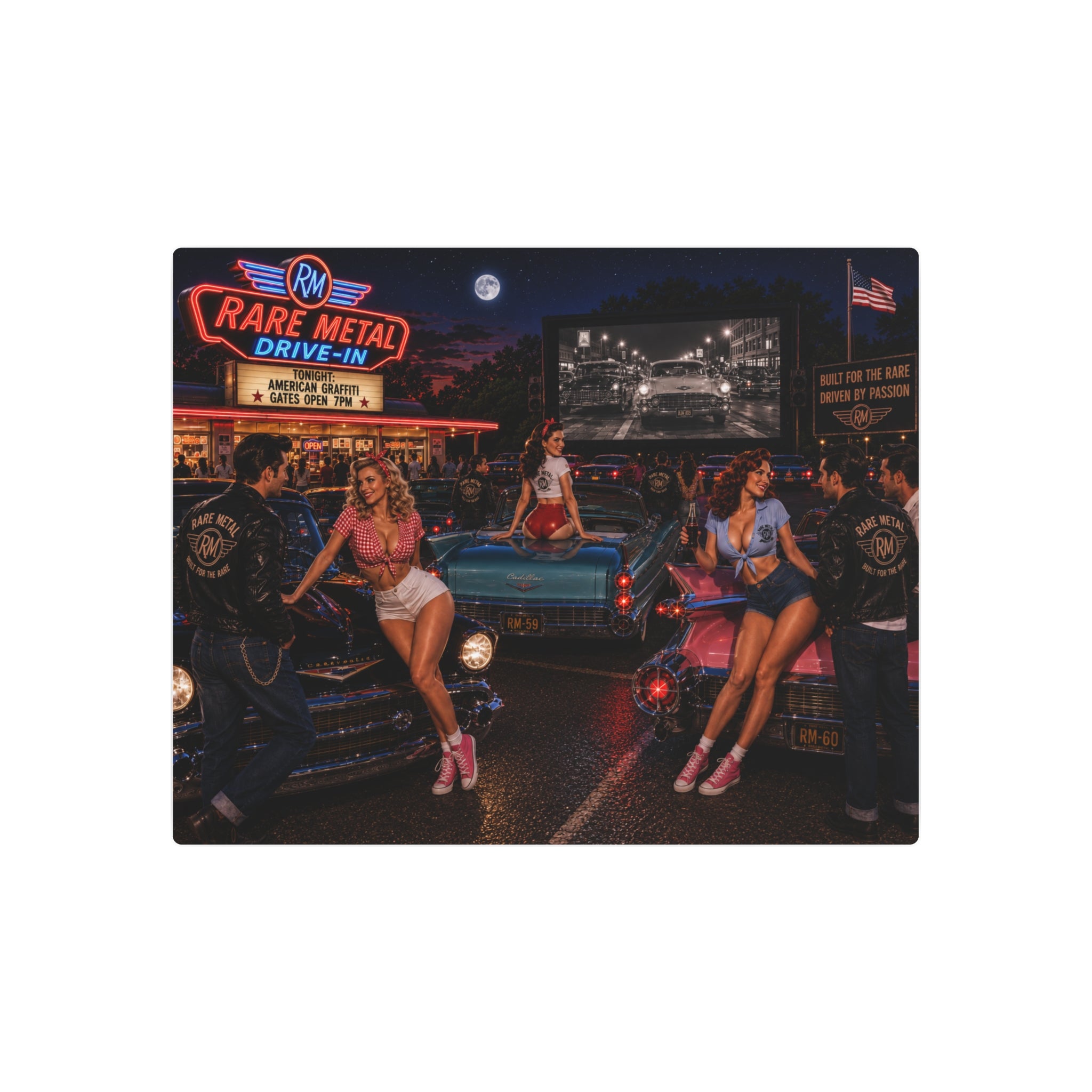 Rare Metal Neon Drive-In Metal Sign 20" x 16"