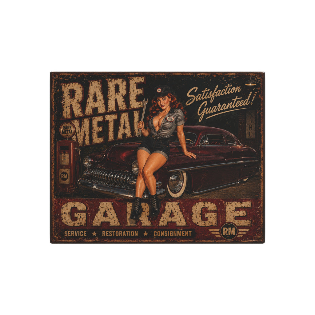 Rare Metal Garage Pin-Up Sign