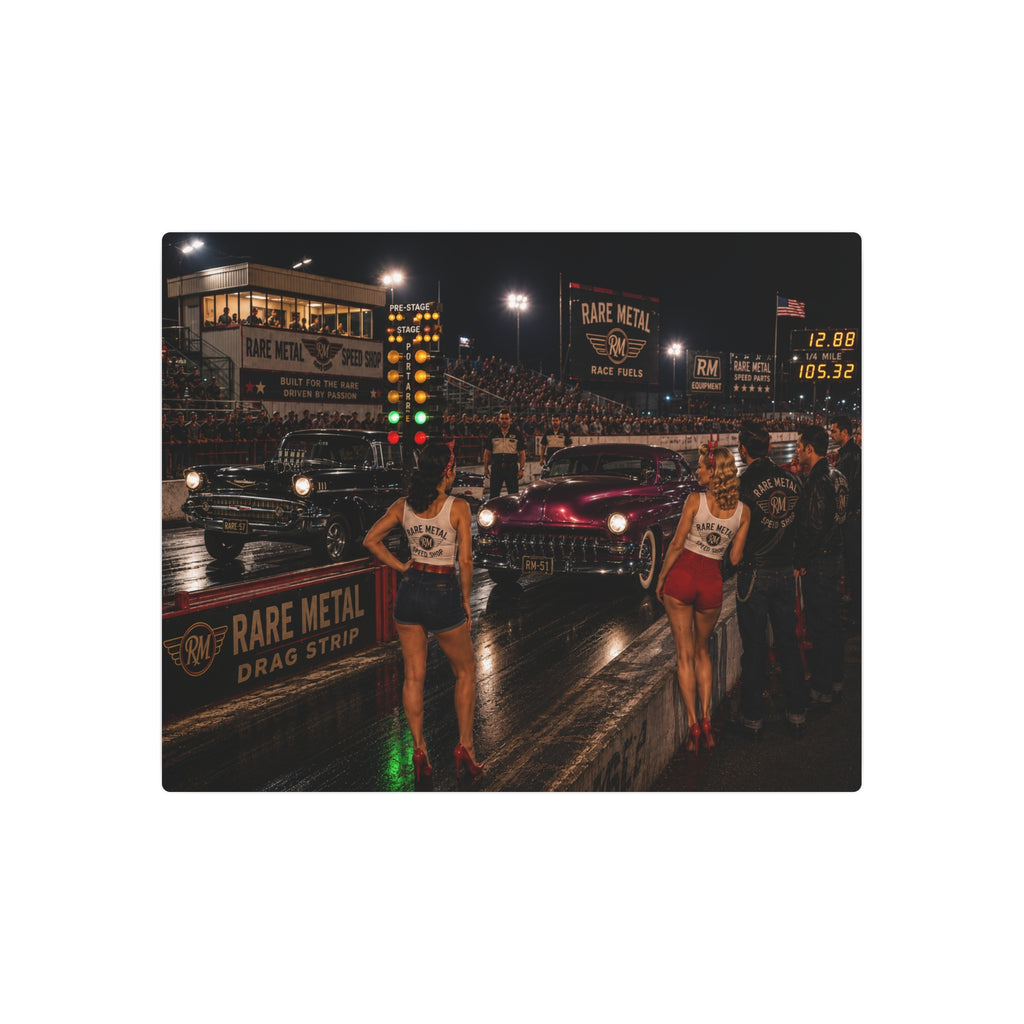 Rare Metal Neon Drag Strip Metal Sign 20" x 16"