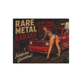 Rare Metal Garage Sign — Red Typhoon Pinup Car Metal Wall Art 20" x 16"