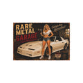 Rare Metal Garage Sign – White Turbo Trans Am Pinup Metal Wall Art | Garage Decor | Oversized