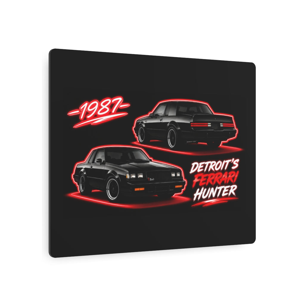 Detroit's Ferrari Hunter 1987 Metal Art Sign – Retro Muscle Car Wall Decor