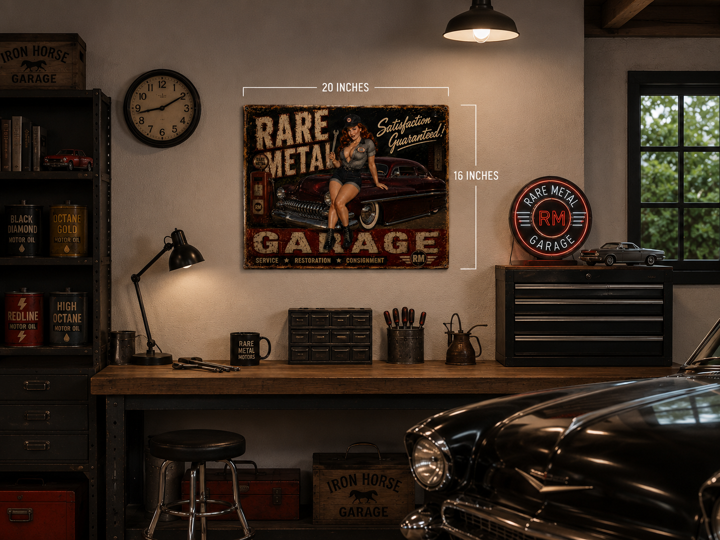 Rare Metal Garage Pin-Up Sign