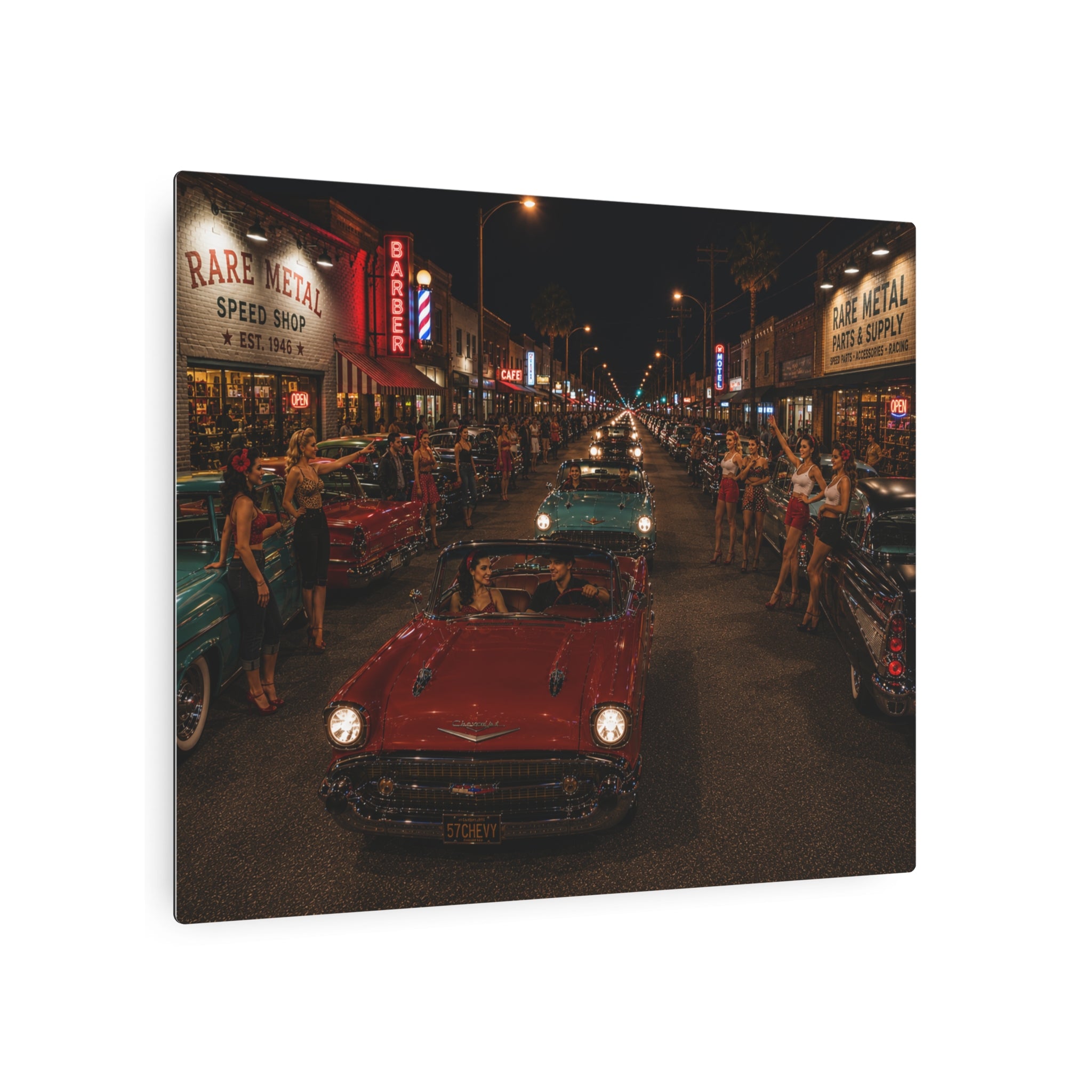 Rare Metal Neon Cruise Night Metal Sign 20" x 16"