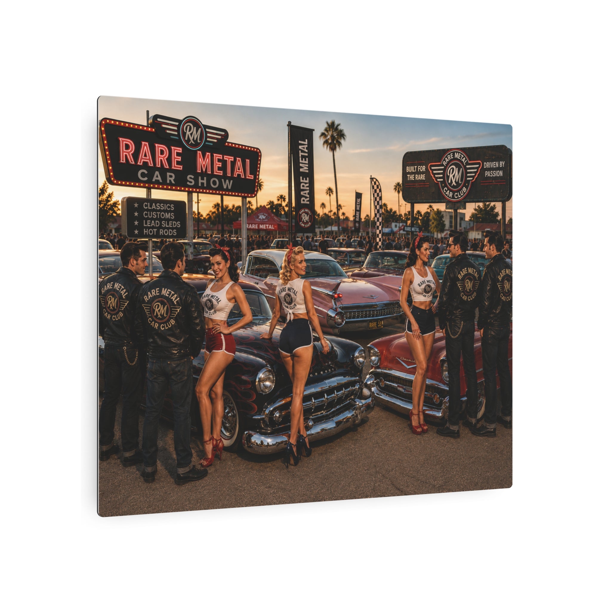 Rare Metal Neon Car Show Metal Sign 20" x 16"
