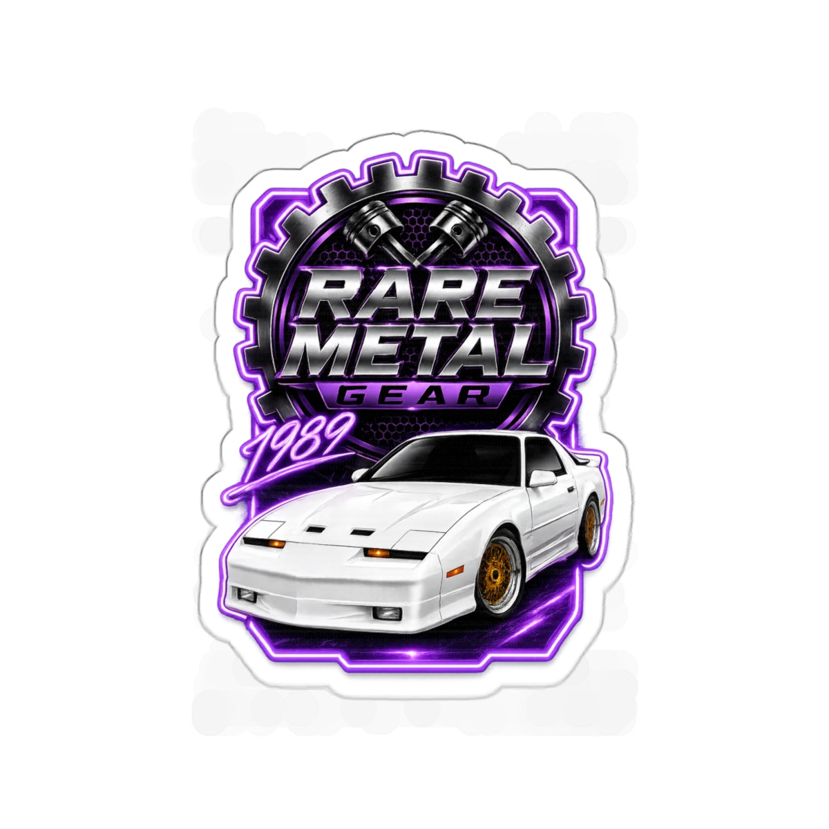 Rare Metal Gear 1989 Turbo Trans Am Die-Cut Sticker — Turbo V6 Collector Car Decal