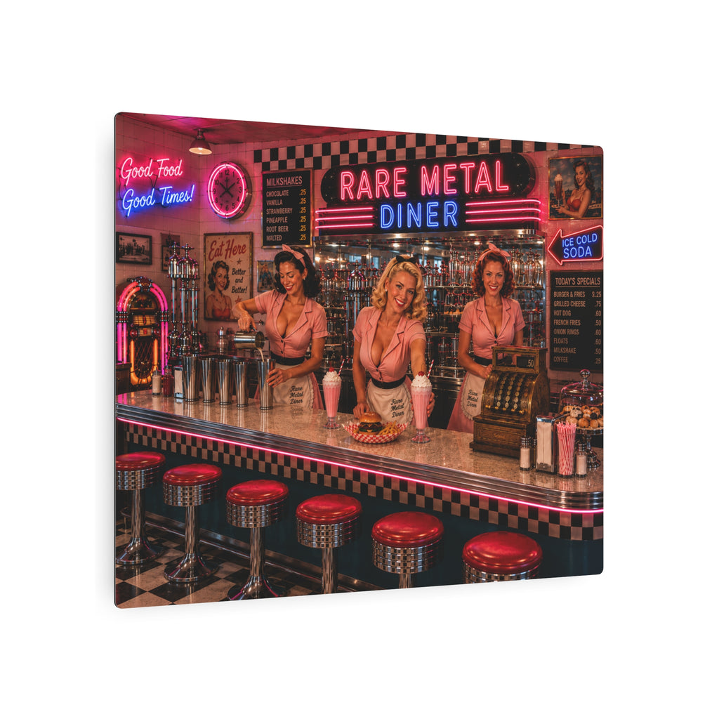 Rare Metal Neon Diner Metal Sign 20" x 16"