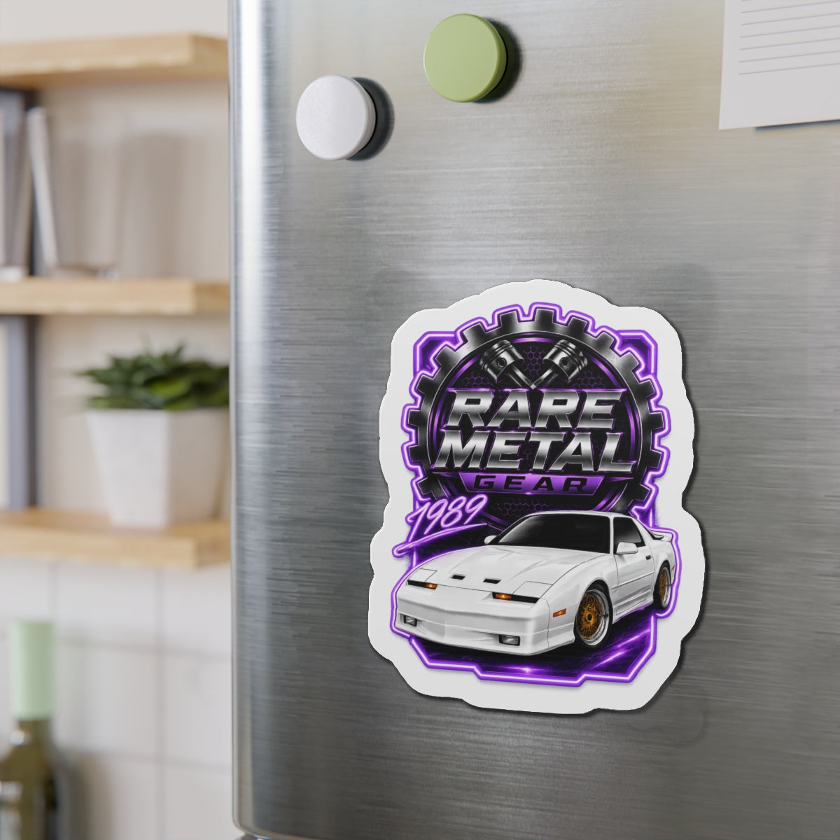 Rare Metal Gear 1989 Pontiac Trans Am Die-Cut Magnet – Retro Automotive Art