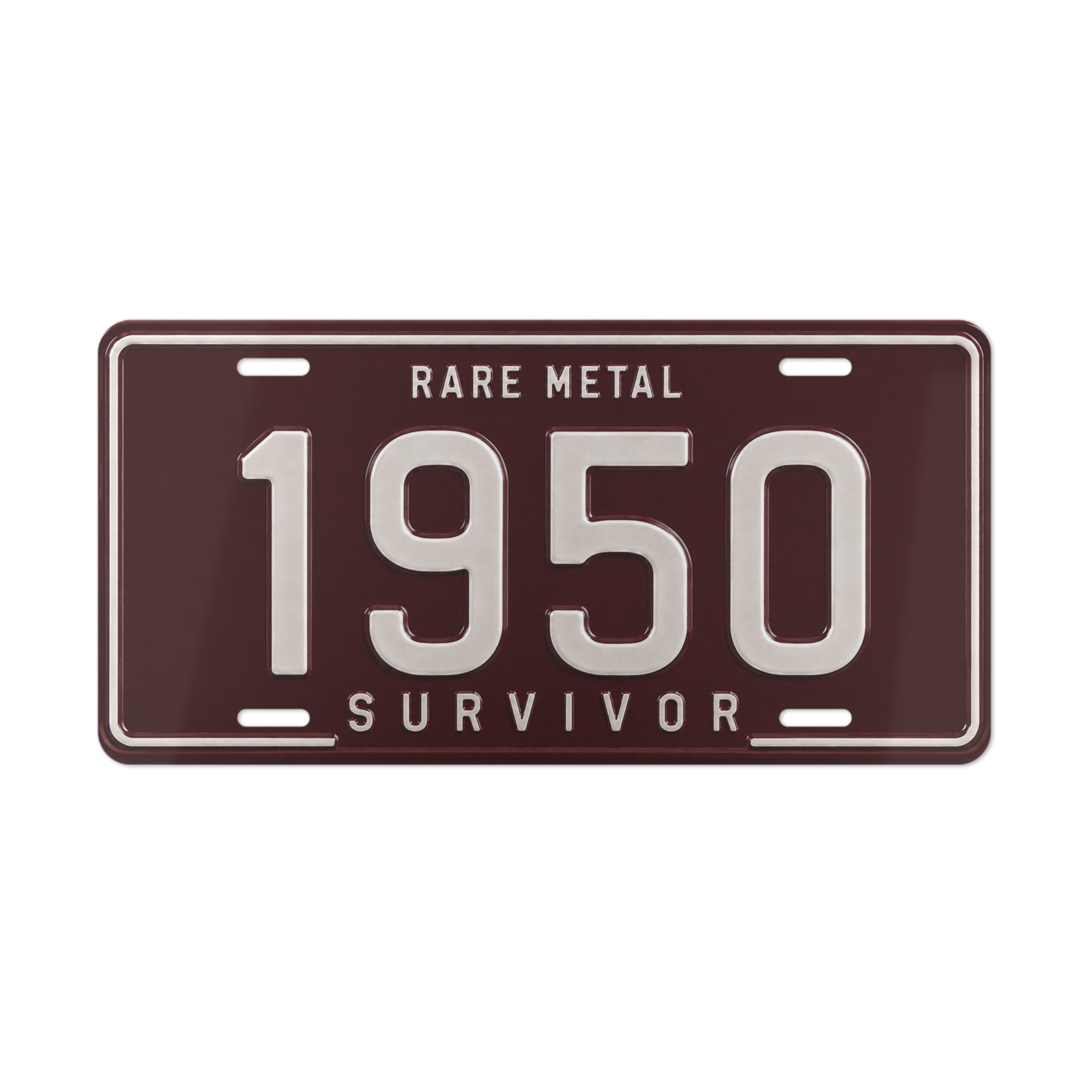Vanity Plate - '1950' Rare Metal "Survivor" License Plate