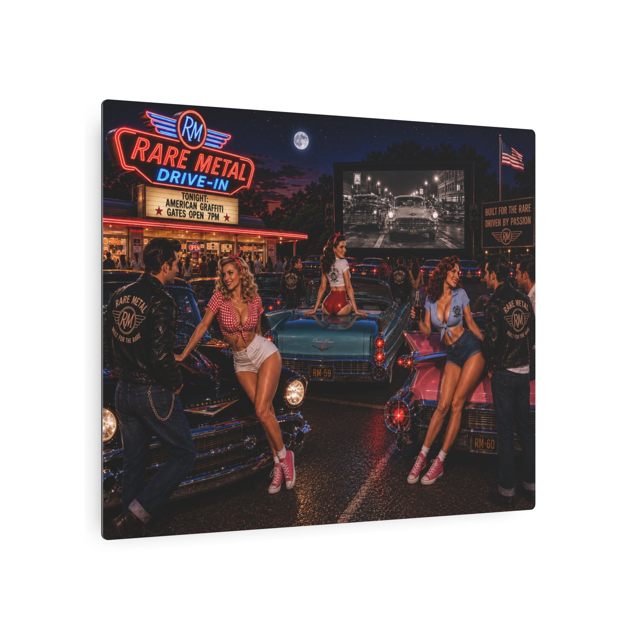 Rare Metal Neon Drive-In Metal Sign 20" x 16"