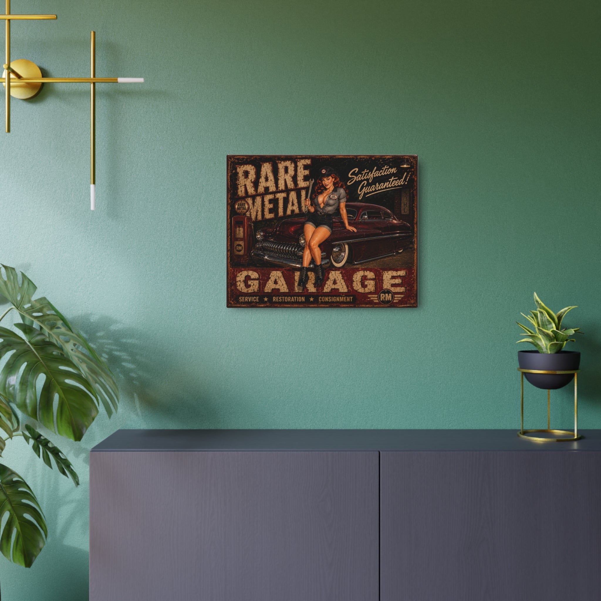 Rare Metal Garage Pin-Up Sign