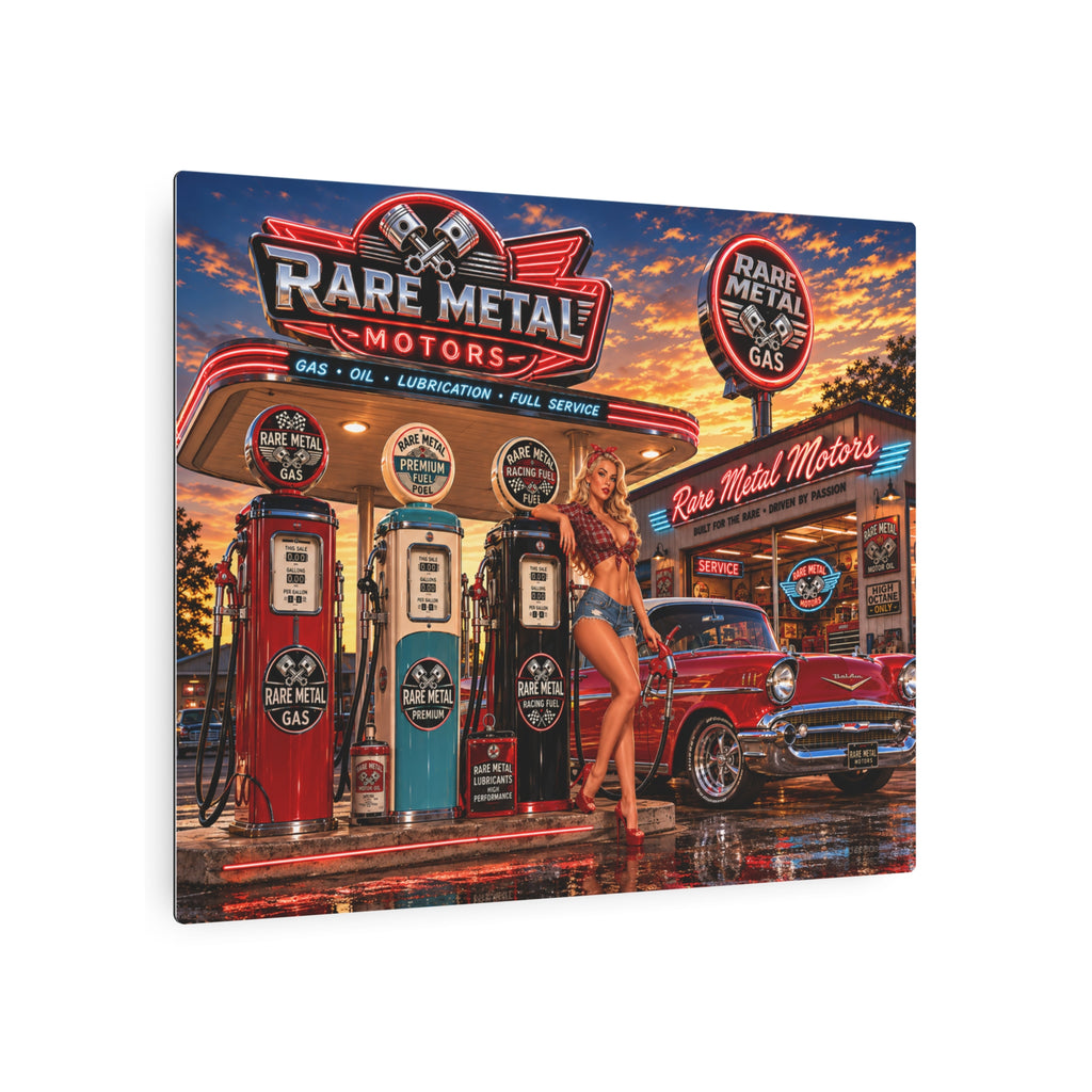Rare Metal Neon Service Station Metal Sign 20" x 16"