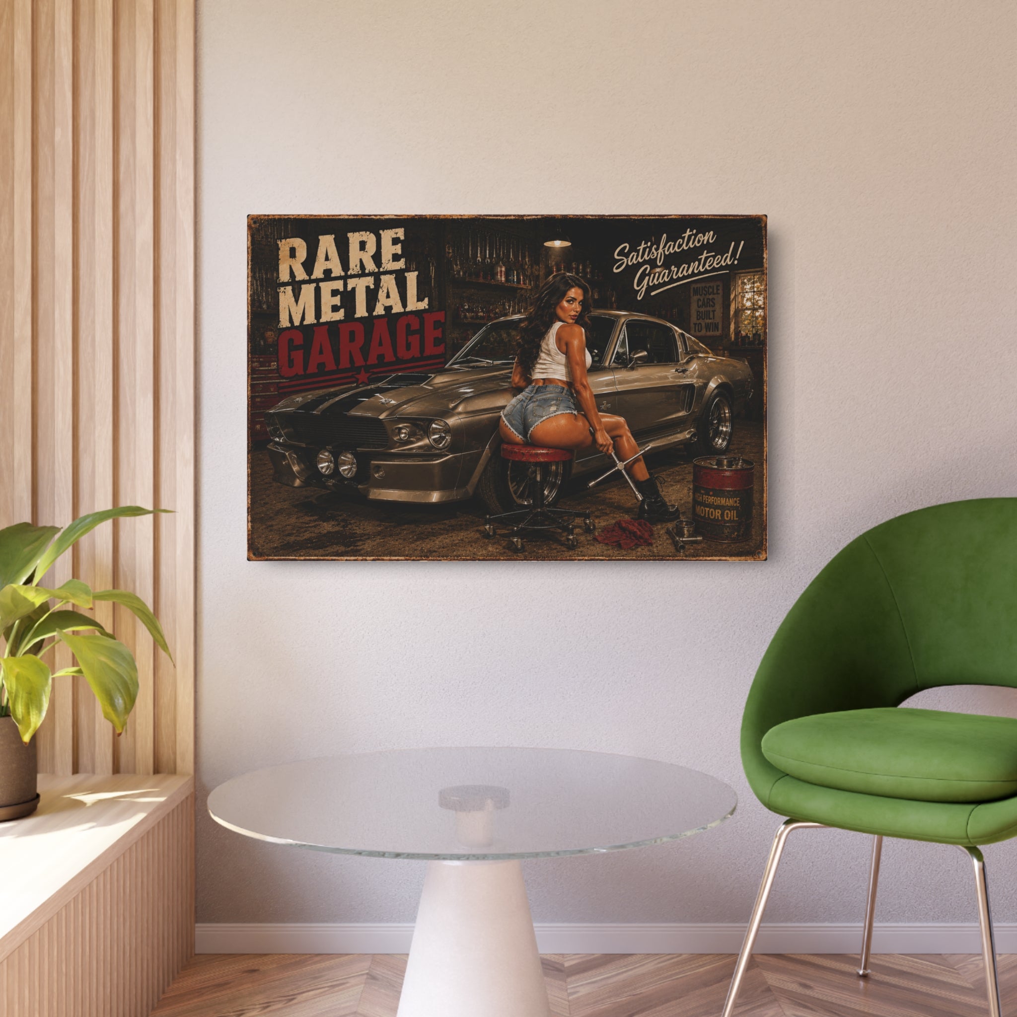 "1967" Rare Metal Pinup Garage Sign 36" x 24"
