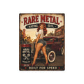 Rare Metal Racing Oil Pin-Up – 8x10 Vintage Wall Art