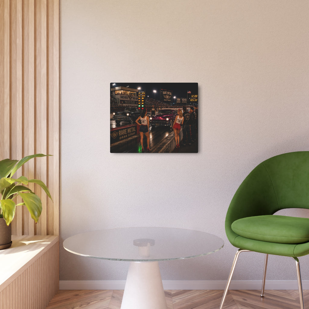 Rare Metal Neon Drag Strip Metal Sign 20" x 16"