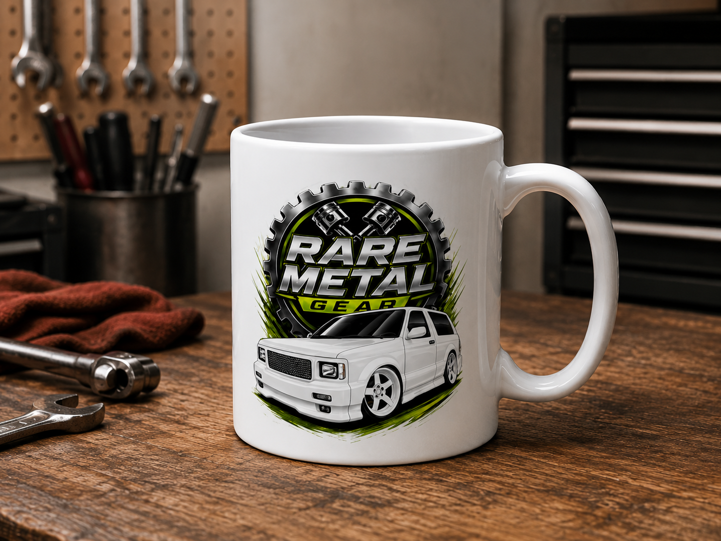 Rare Metal Gear Typhoon 15oz Coffee Mug – Turbo AWD SUV Enthusiast Mug