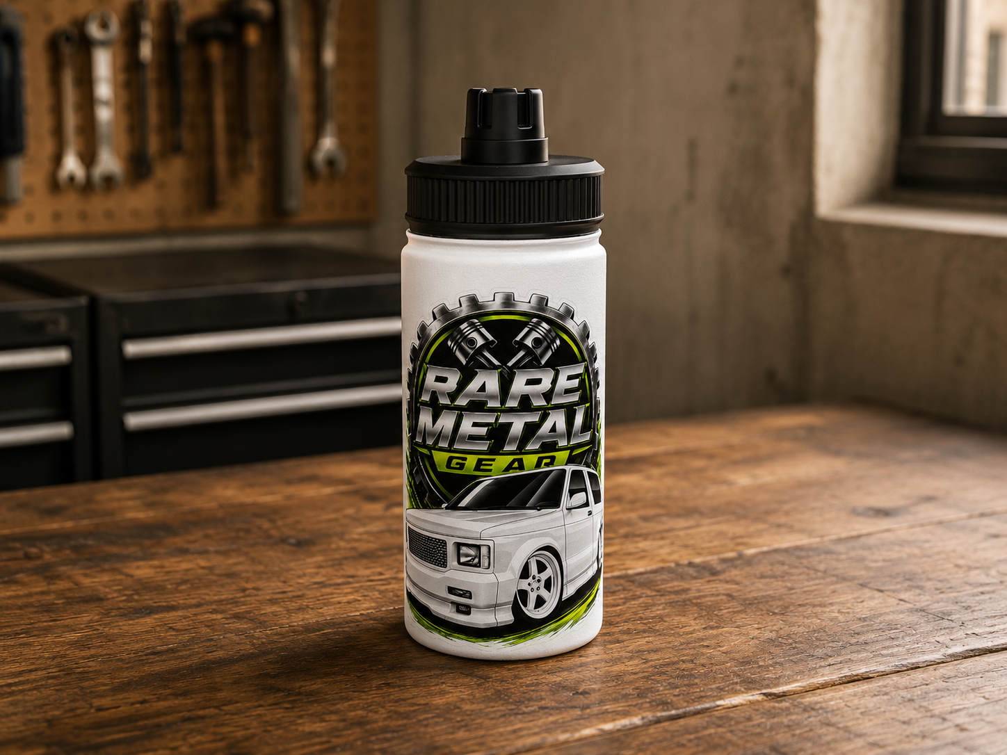 Rare Metal Gear Typhoon Stainless Steel Water Bottle – Legendary Turbo AWD SUV