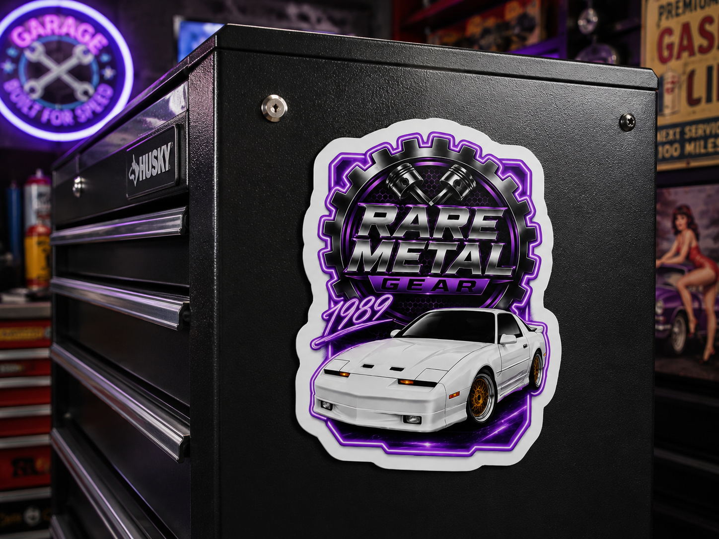 Rare Metal Gear 1989 Pontiac Trans Am Die-Cut Magnet – Retro Automotive Art