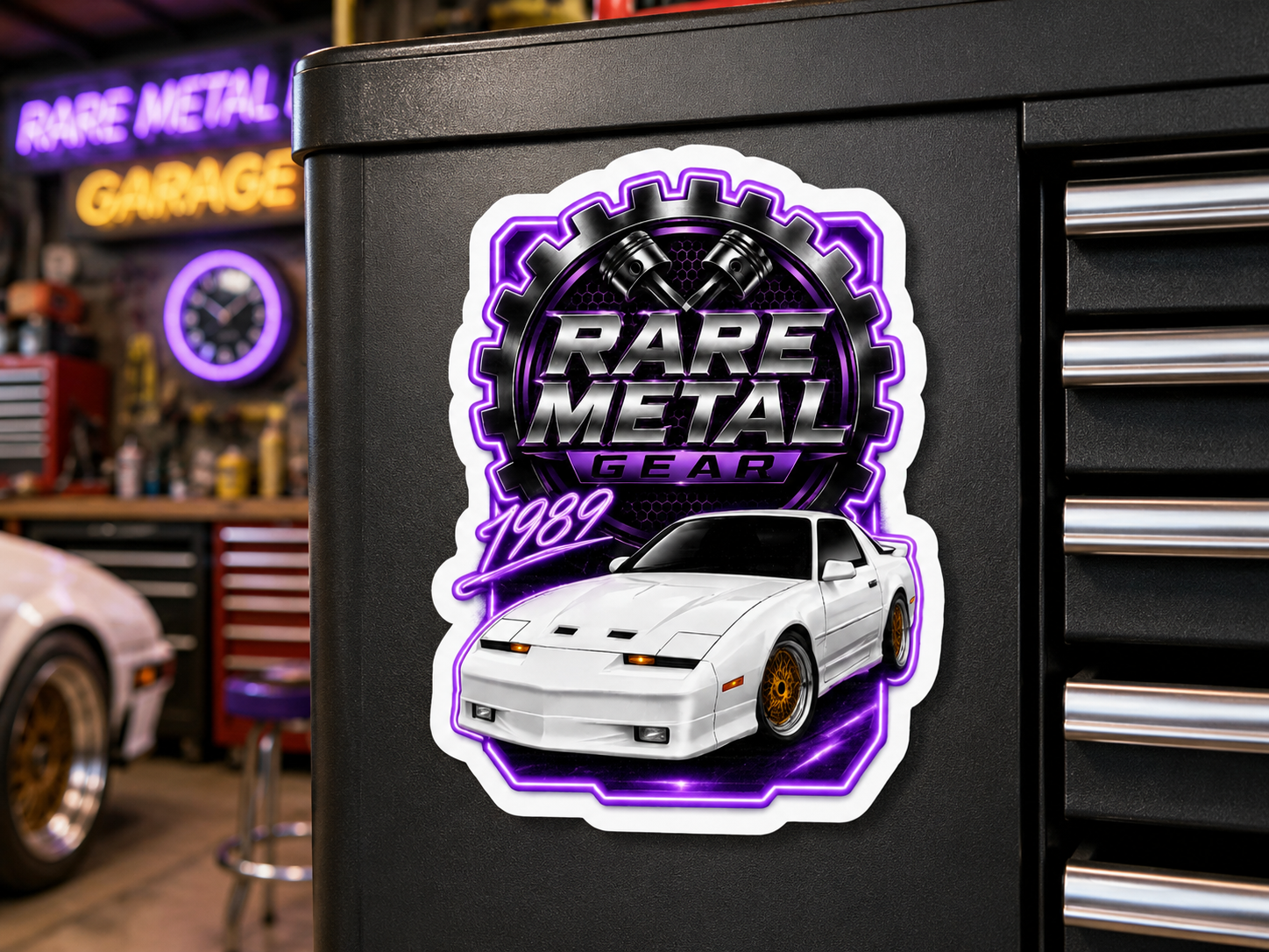 Rare Metal Gear 1989 Turbo Trans Am Die-Cut Sticker — Turbo V6 Collector Car Decal