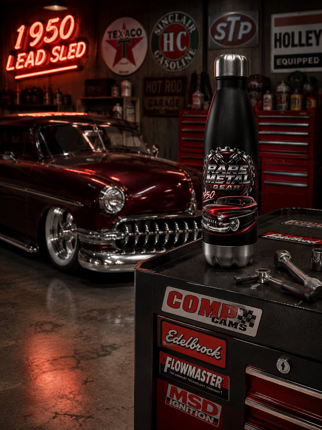 "1950" Rare Metal Stainless Steel Water Bottle